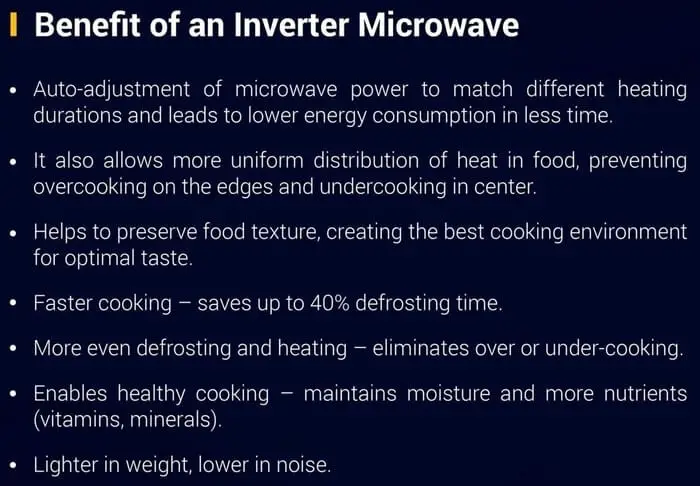 Benefit of an Inverter Microwave